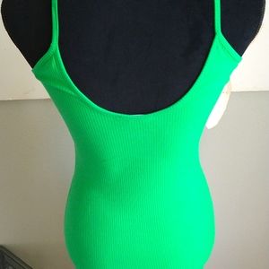 Knit Spaghetti Strap Sundress Size Large in Green